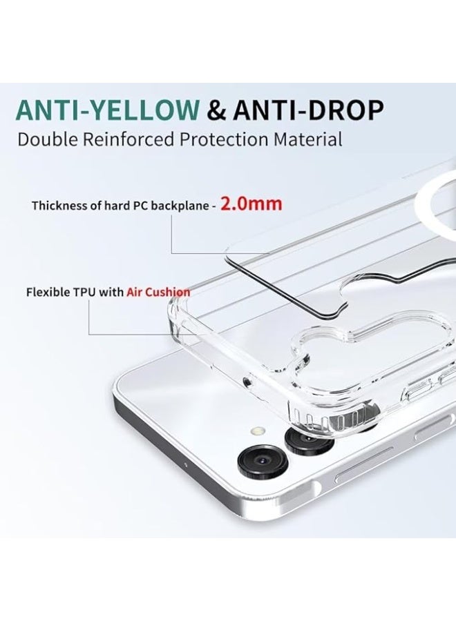 Magnetic for Samsung Galaxy A24 Case Clear, [Compatible with Mag-safe] Slim Thin Anti-Yellow Shockproof Phone Cover for Samsung A24, Transparent - Image 5